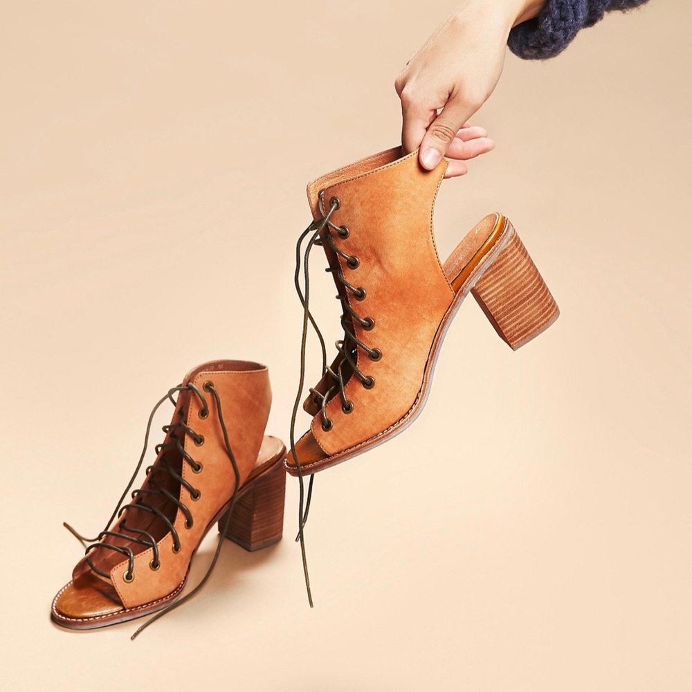 Free people minimal lace up heel